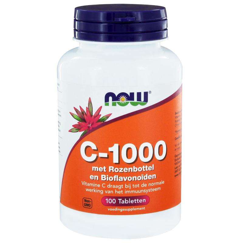 NOW Vitamine C-1000 met rozenbottel en bioflavonoiden 100 Tabletten
