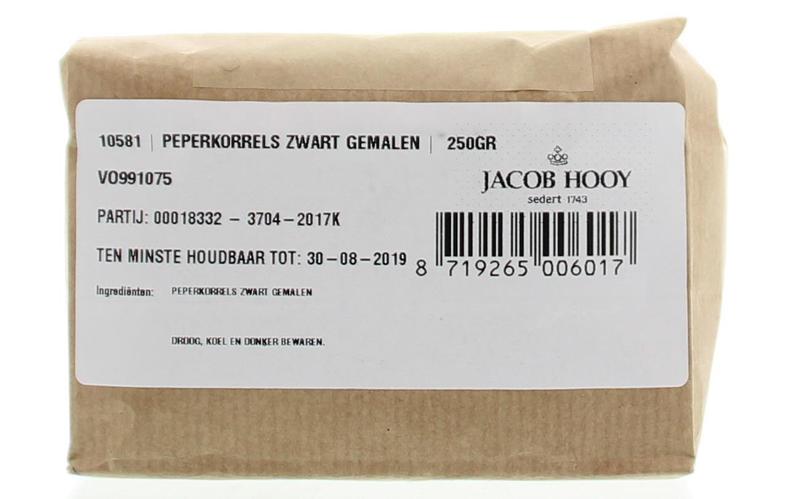 Jacob Hooy Peper zwart gemalen 250 Gram