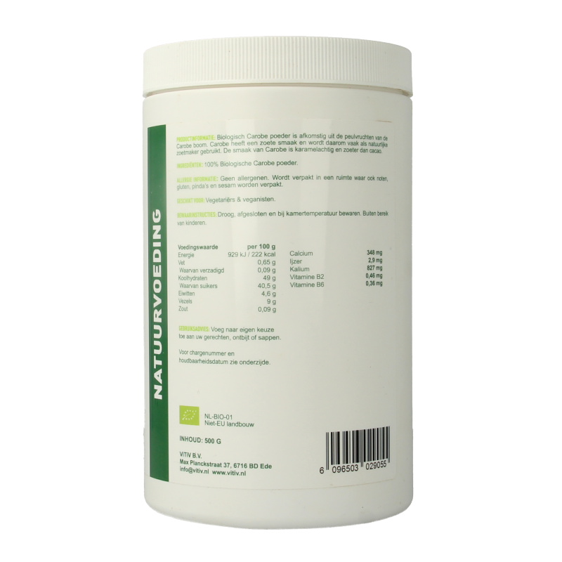 Vitiv Carobe poeder bio 500 Gram
