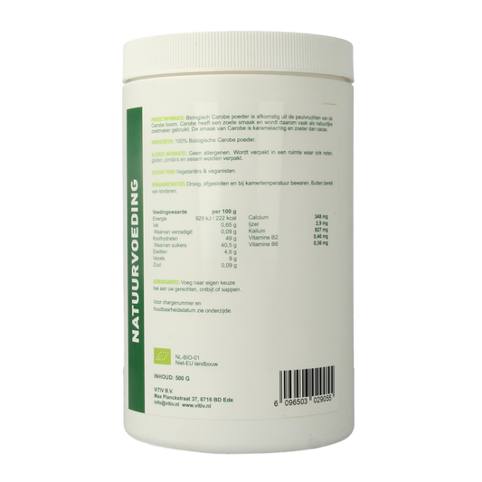 Vitiv Carobe poeder bio 500 Gram