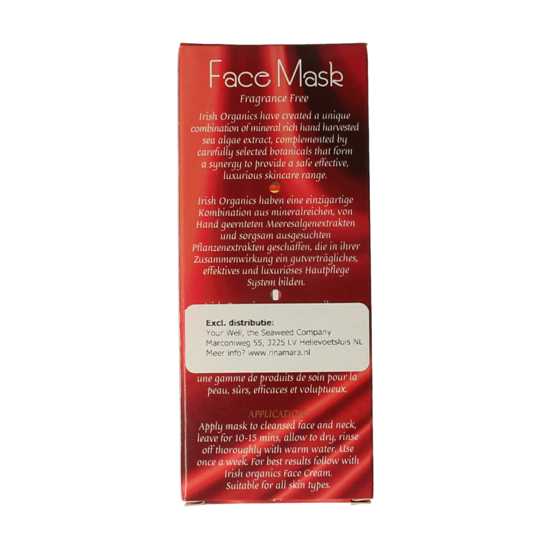 Irish Organics Gezichtsmasker zeewier parfumvrij bio 75 Milliliter
