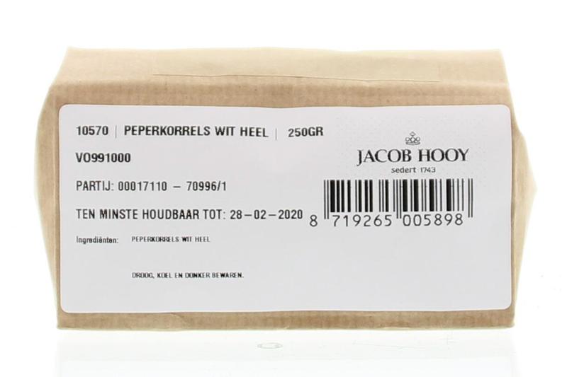 Jacob Hooy Peperkorrels wit heel 250 Gram