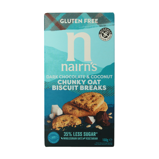 Nairns Biscuit breaks pure chocolade & kokos 160 Gram