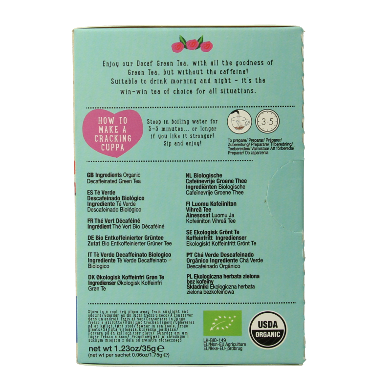 Ministry Of Tea Decaf green tea bio 20 Zakjes