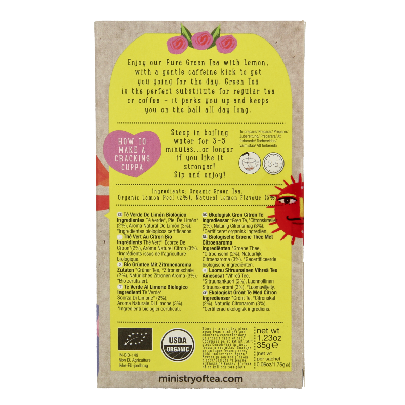 Ministry Of Tea Lemon green tea bio 20 Zakjes