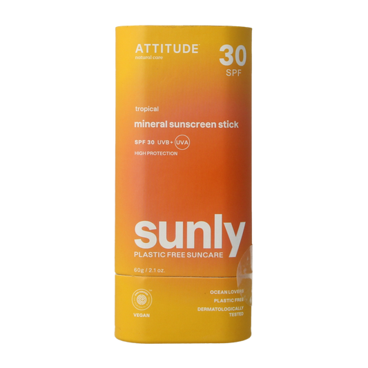 Attitude Sunly zonnebrandstick SPF30 tropisch 60 Gram