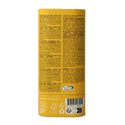 Attitude Sunly zonnebrandstick SPF30 tropisch 60.00 Gram