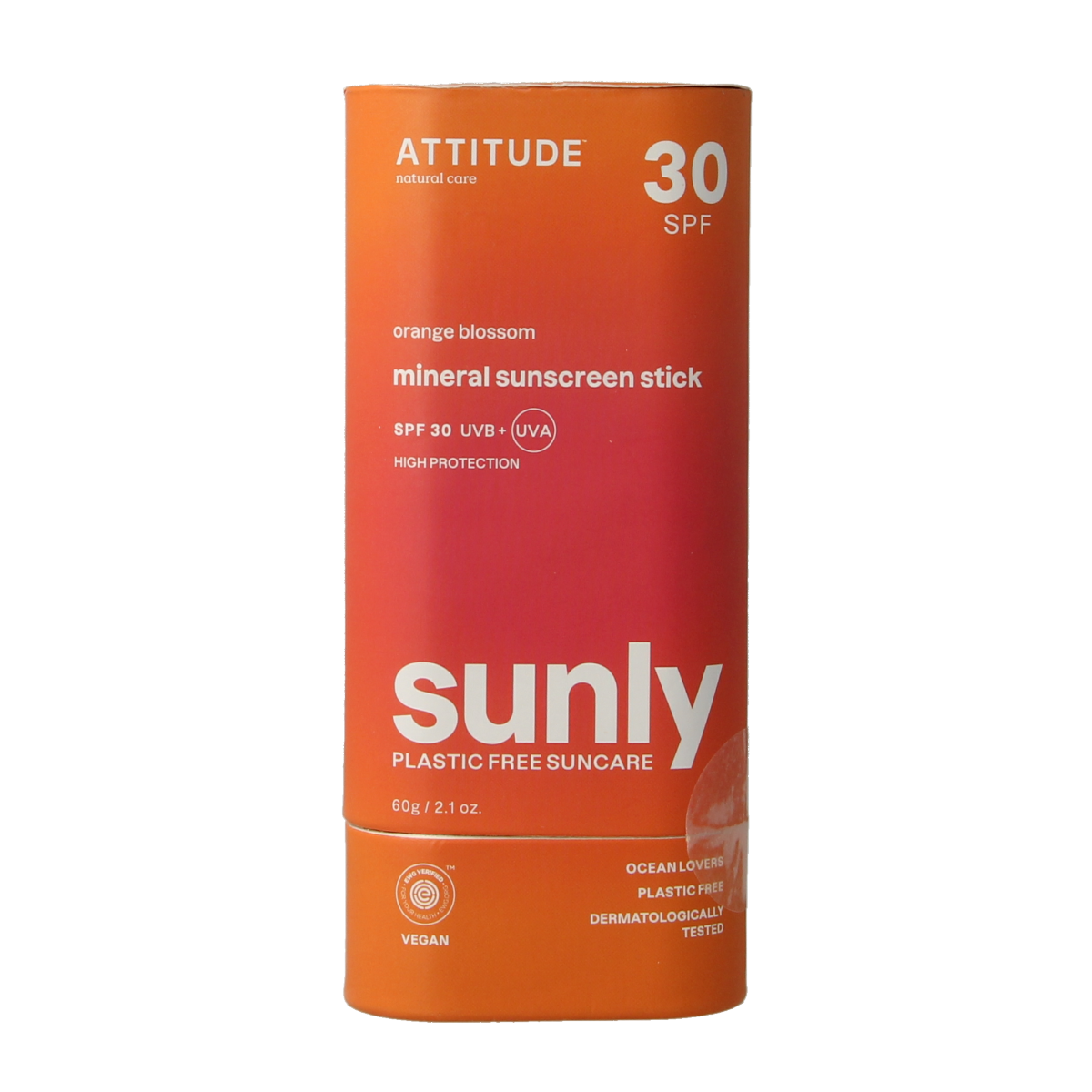 Attitude Sunly zonnebrandstick SPF30 oranjebloesem 60.00 Gram