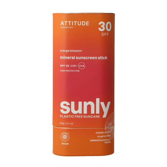 Attitude Sunly zonnebrandstick SPF30 oranjebloesem 60.00 Gram