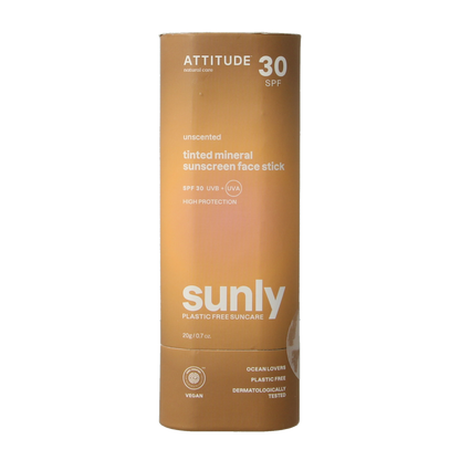 Attitude Sunly gezichtszonnebrandstick getint SPF30 20.00 Gram