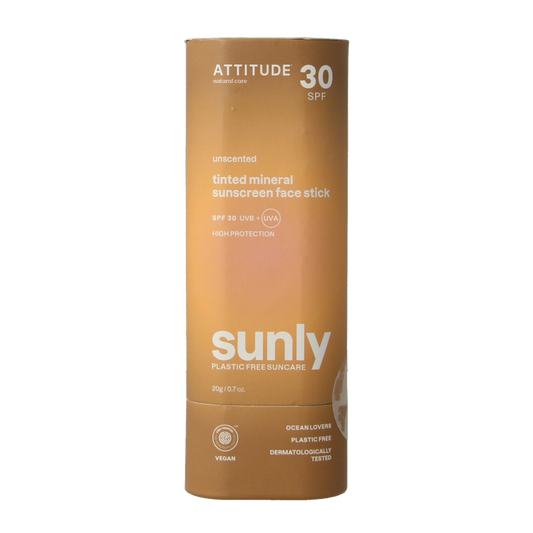 Attitude Sunly gezichtszonnebrandstick getint SPF30 20 Gram