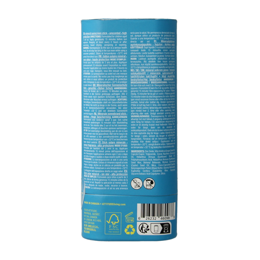 Attitude Sunly zonnebrandstick kids SPF30 60 Gram