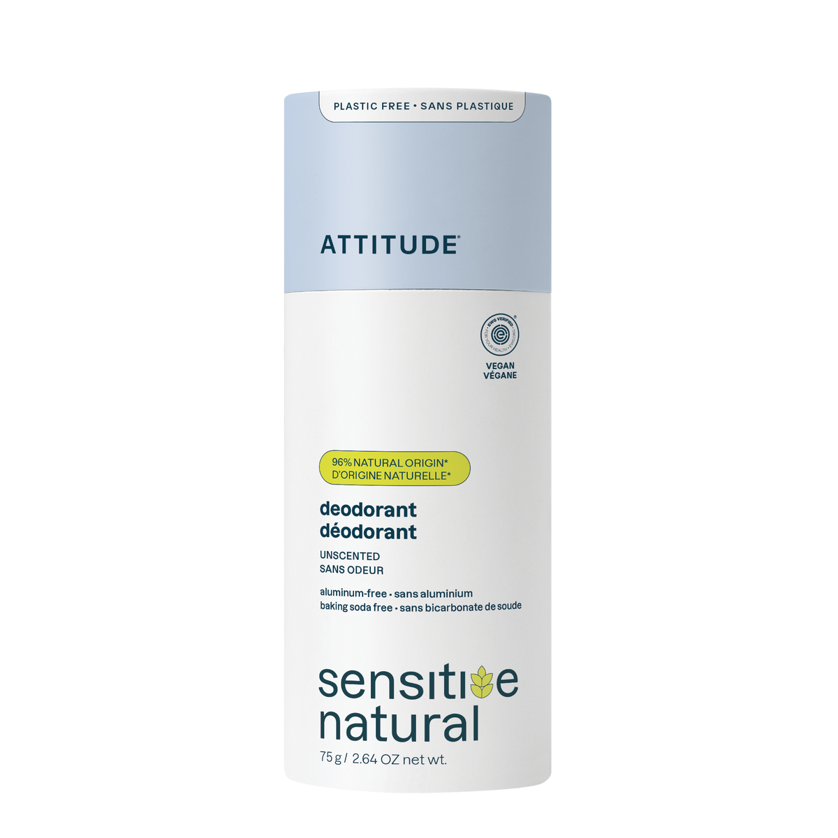 Attitude Deodorant baksoda vrij parfumvrij super leaves 75.00 Gram