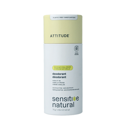 Attitude Deodorant baksoda vrij vanilla creme super leaves 75.00 Gram