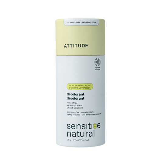 Attitude Deodorant baksoda vrij vanilla creme super leaves 75.00 Gram