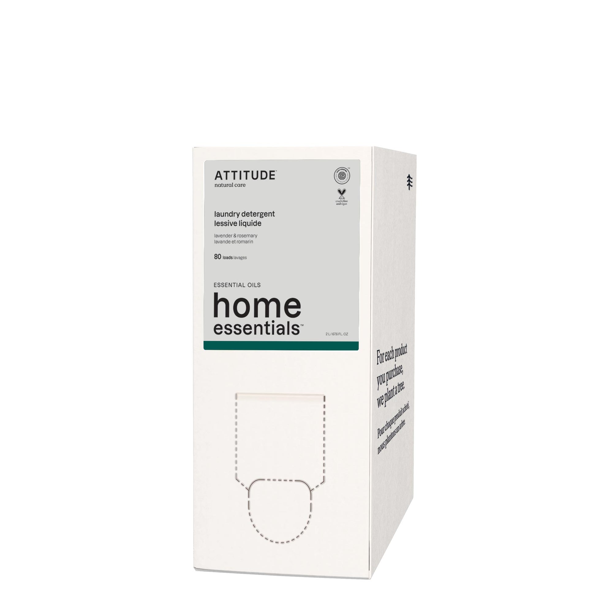 Attitude Wasmiddel lavendel & rozemarijn refill 2 Liter
