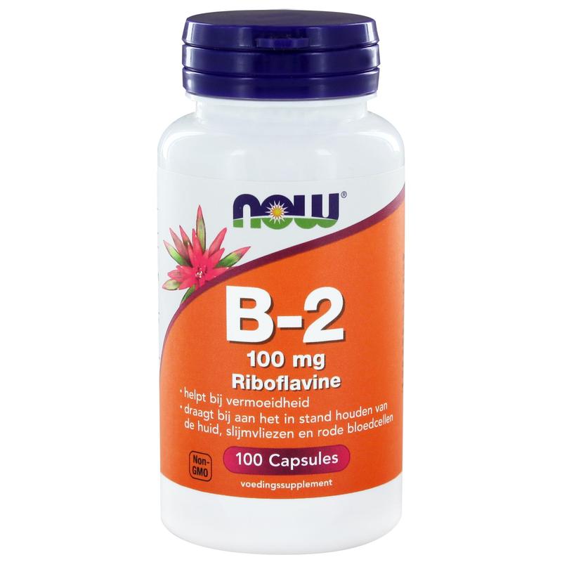 NOW Vitamine B2 100mg 100 Vegetarische capsules