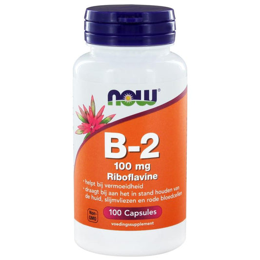 NOW Vitamine B2 100mg 100.00 Vegetarische capsules