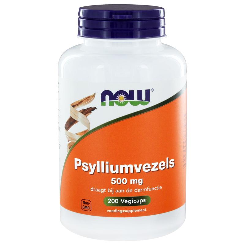 NOW Psylliumvezels 500mg 200 Vegetarische capsules