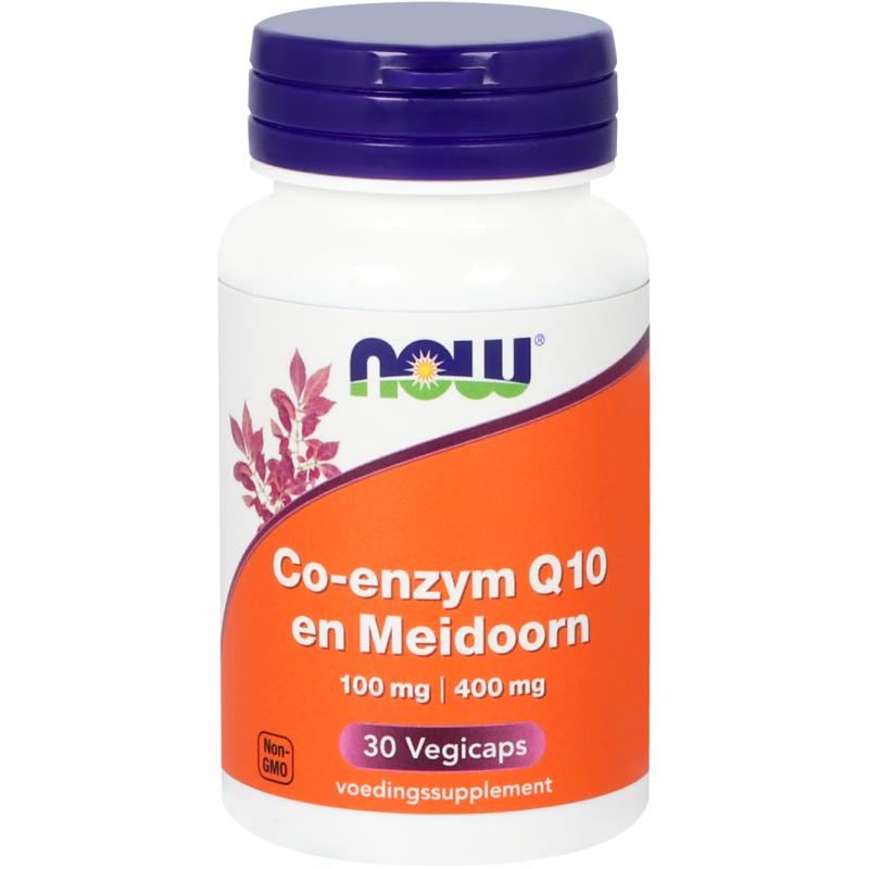 NOW Co-Q10 100mg met meidoorn 30 Vegetarische capsules