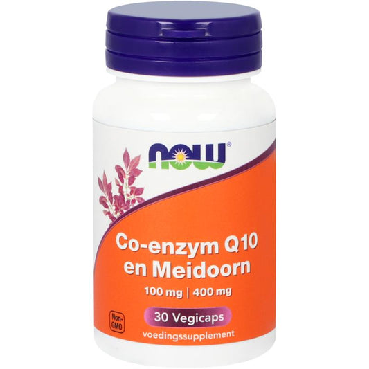 NOW Co-Q10 100mg met meidoorn 30.00 Vegetarische capsules