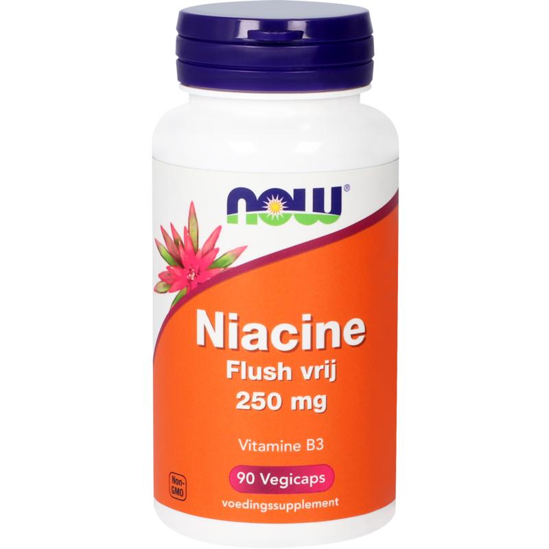 NOW Niacine flush vrij 250mg 90 Vegetarische capsules