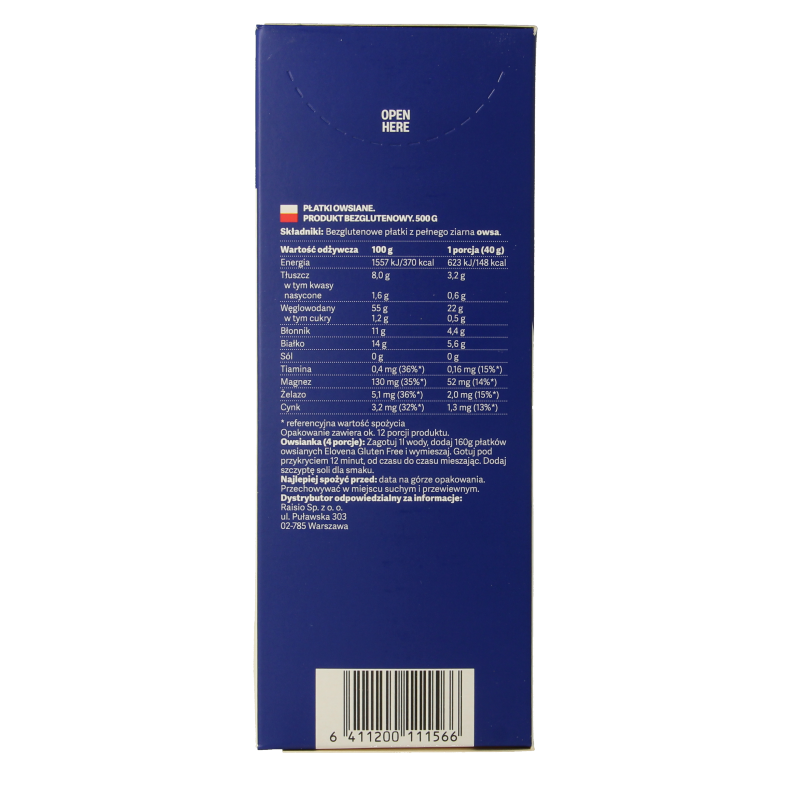 Elovena Havervlokken glutenvrij 500 Gram