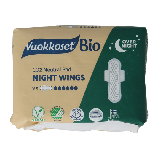 Vuokkoset Bio Maandverband night wing 9.00 Stuks