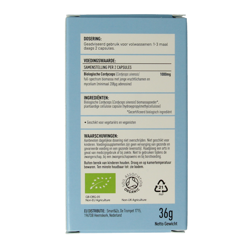 Mushrooms for Life Cordyceps bio 60 Capsules