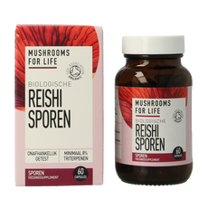Mushrooms for Life Reishi spore paddenstoel bio 60 Capsules