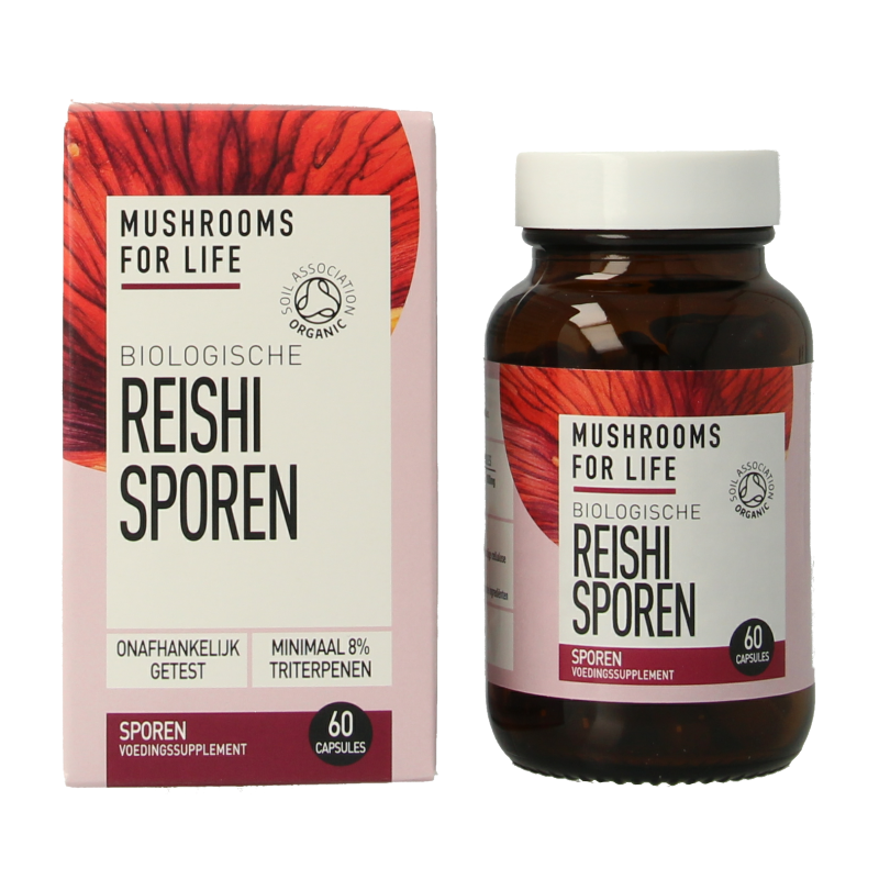 Mushrooms for Life Reishi spore paddenstoel bio 60 Capsules
