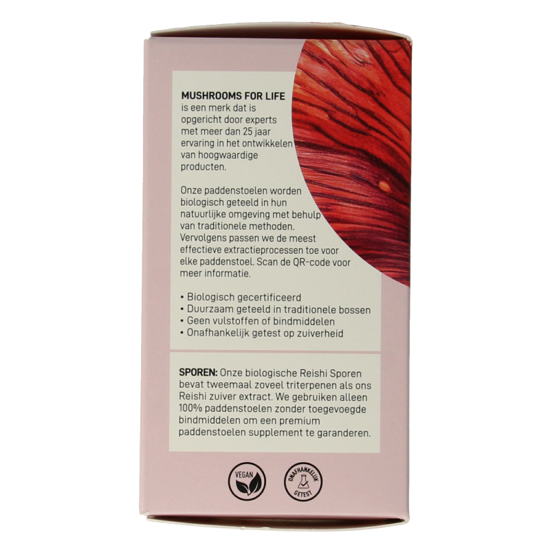 Mushrooms for Life Reishi spore paddenstoel bio 60 Capsules