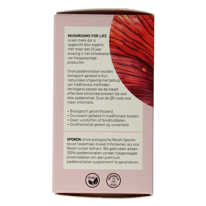 Mushrooms for Life Reishi spore paddenstoel bio 60.00 Capsules