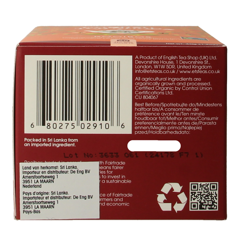 English Tea Shop Rooibos bio 20 Zakjes