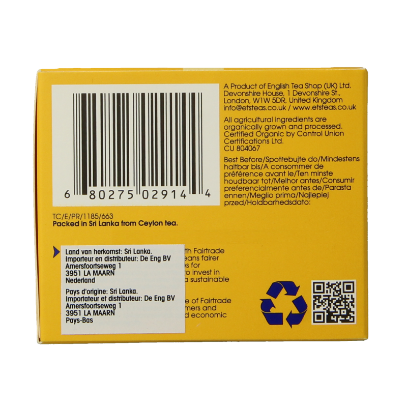 English Tea Shop Earl grey bio 20 Zakjes