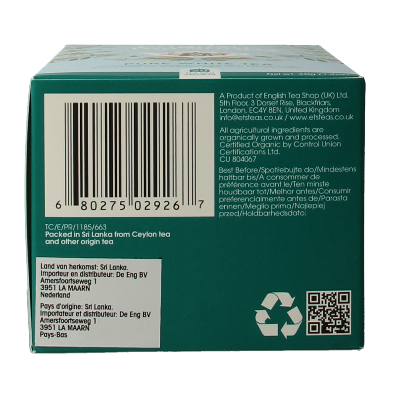 English Tea Shop White tea bio 20 Zakjes