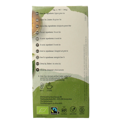 Numi Green tea gunpowder bio 18 Zakjes