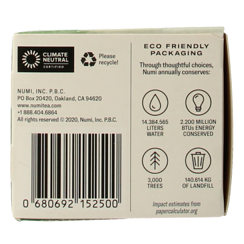 Numi Green tea mate lemon bio 18 Zakjes