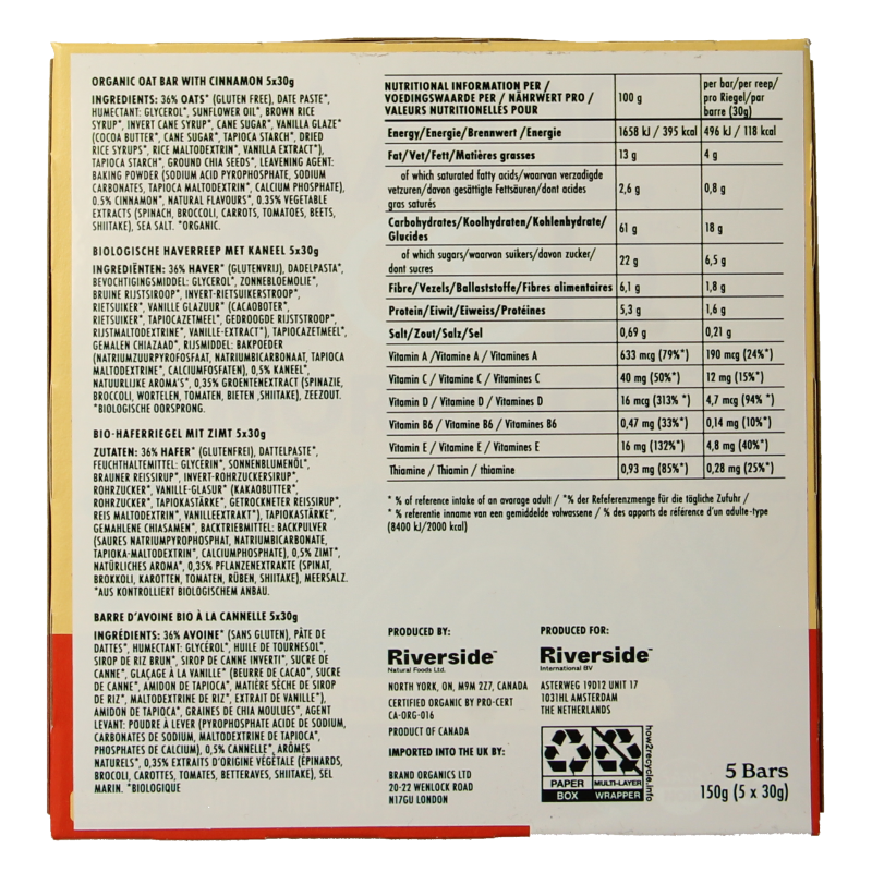 Made Good Morning bar cinnamon bun bio 5 Stuks