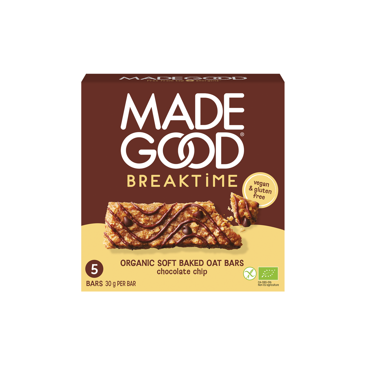 MadeGood  Breaktime bar choco chip bio 5.00 Stuks