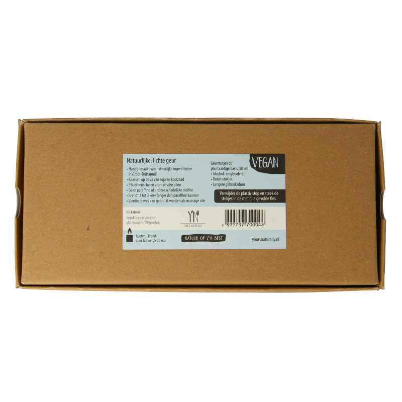 Yours Naturally Giftset 2 geurkaars&1x geurstokjes fris katoen 1 Set