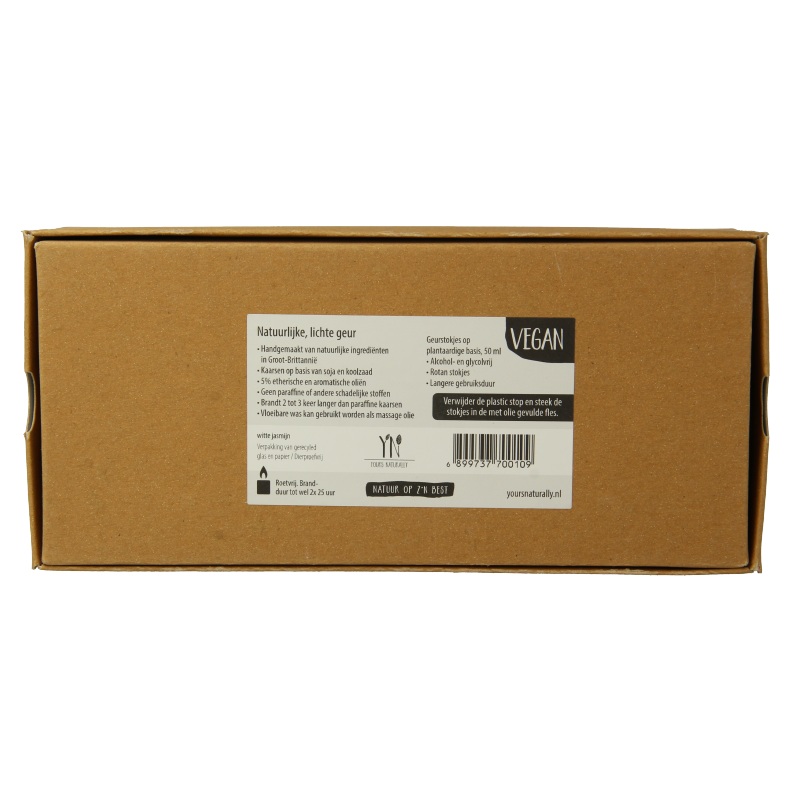 Yours Naturally Giftset 2 geurkaars&1x geurstokjes witte jasmijn 1 Set