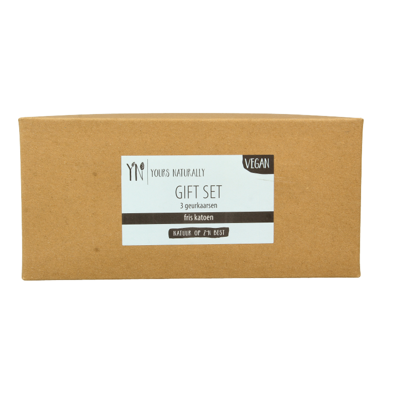 Yours Naturally Giftset 3 votive geurkaarsen fris katoen 1 Set