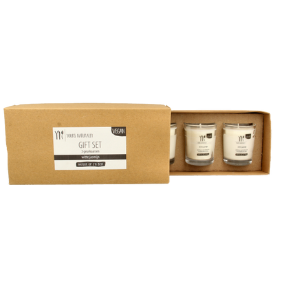 Yours Naturally Giftset 3 votive geurkaarsen witte jasmijn 1 Set