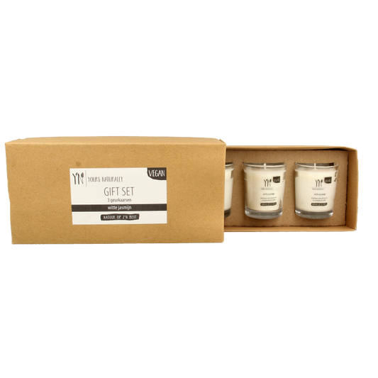 Yours Naturally Giftset 3 votive geurkaarsen witte jasmijn 1 Set