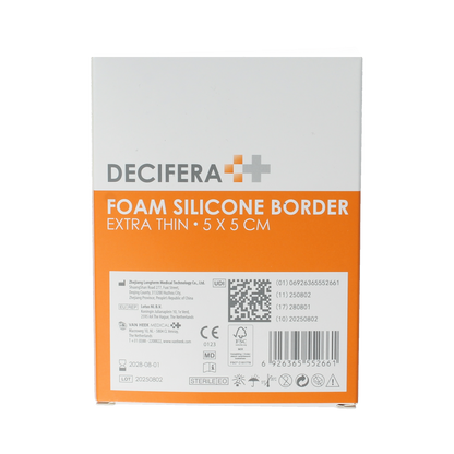 Decifera Foam silicone border extra dun 5x5cm 5.00 Stuks