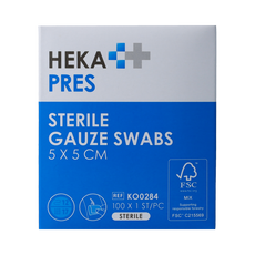Hekapres Hydrofiel gaaskompres 5 x 5 steriel 100.00 Stuks