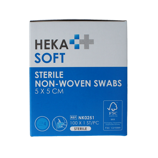 Heka Soft Non-woven kompres 5x5 steriel 100.00 Stuks
