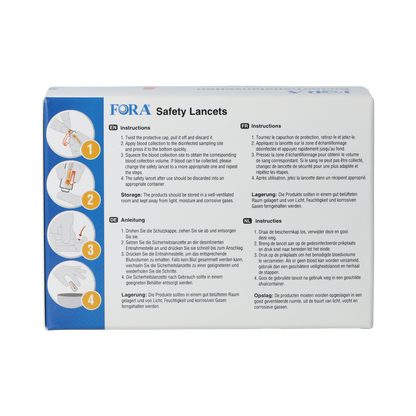 Fora Veiligheidslancetten (28G) 100.00 Stuks