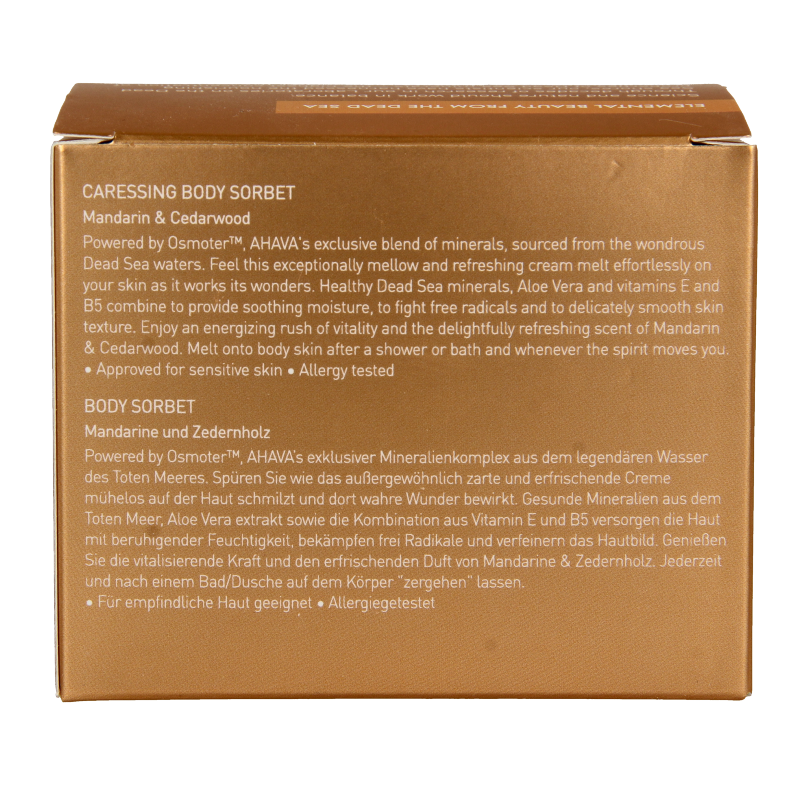 Ahava Caressing body sorbet Mandarin & Cedarwood 350 Gram